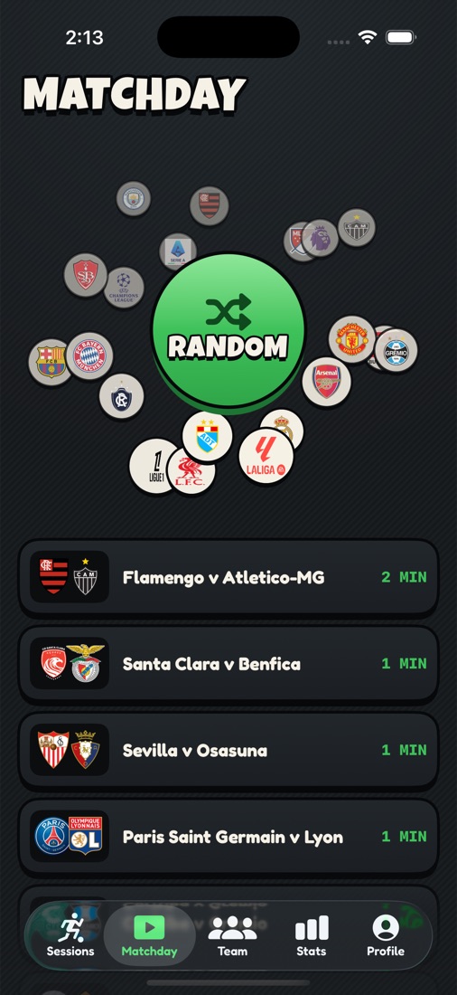 Matchday tab