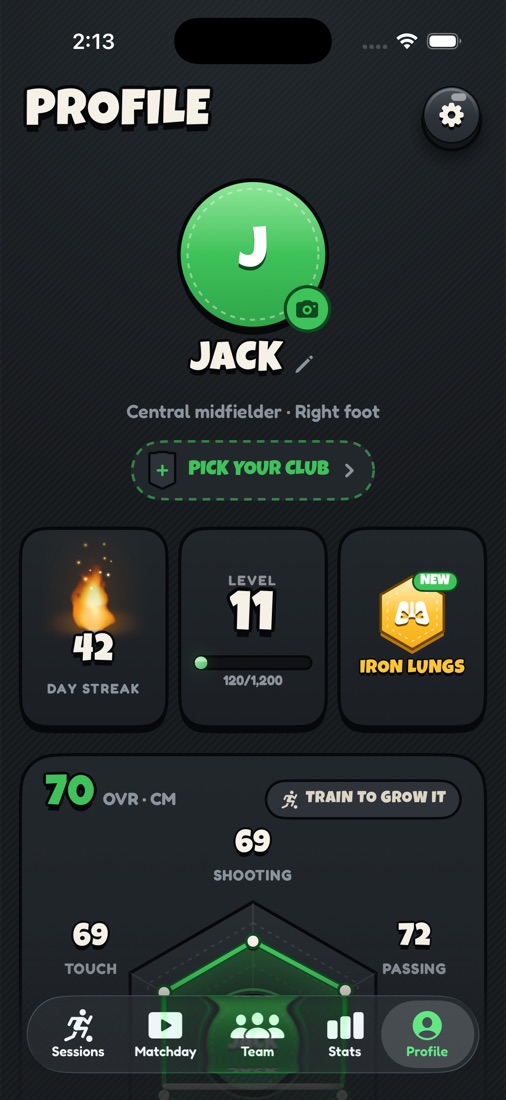 Profile tab