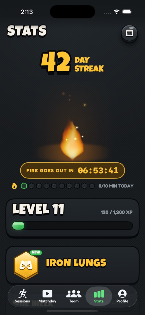 Stats tab